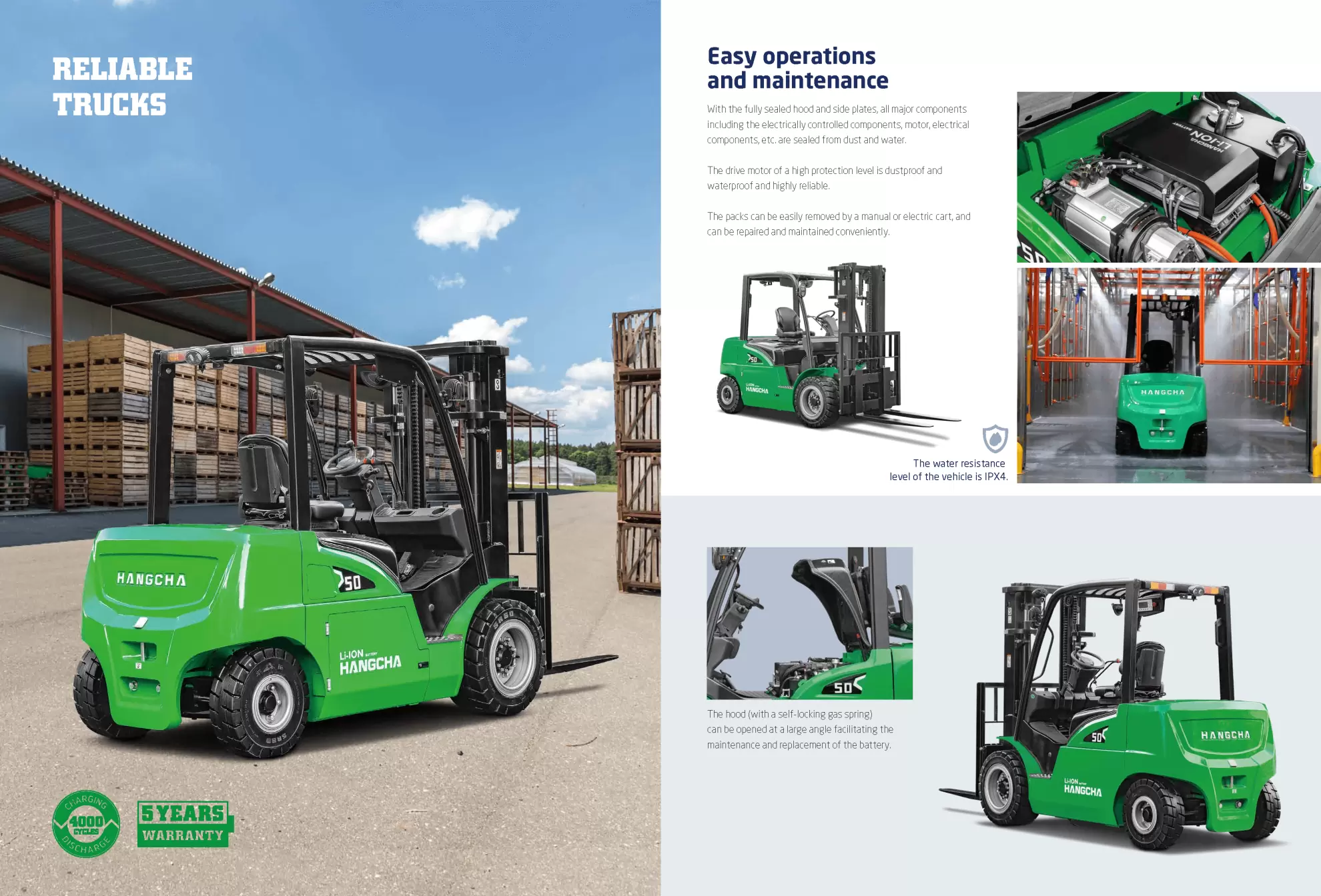 杭叉鋰鐵電動堆高機XC系列4.0~5.0噸 【CP值最高選擇！快速充電。免保養！】